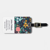 あなたの一流の|かわいくカラフルな花パターンを加えて下さい ラゲッジタグ (正面横)