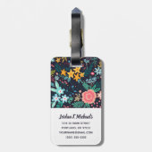 あなたの一流の|かわいくカラフルな花パターンを加えて下さい ラゲッジタグ (裏面縦)