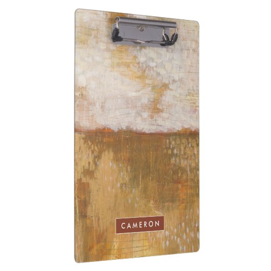 あなたの一流の|こはく色の地平線の抽象芸術のプリントを加えて下さい クリップボード (右)