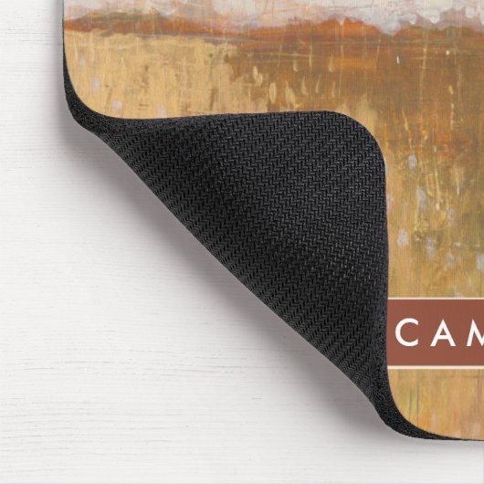 あなたの一流の|こはく色の地平線の抽象芸術のプリントを加えて下さい マウスパッド (コーナー)