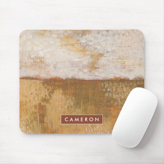 あなたの一流の|こはく色の地平線の抽象芸術のプリントを加えて下さい マウスパッド (マウス)