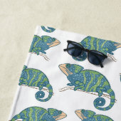 あなたの一流の|のカメレオンパターンを加えて下さい ビーチタオル (インサイチュ)