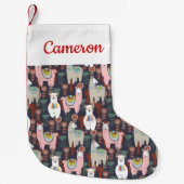 あなたの一流の|のカラフルのラマパターンを加えて下さい スモールクリスマスストッキング (正面)
