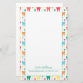 あなたの一流の|のカラフルの歯パターンを加えて下さい 便箋 (正面/裏面)