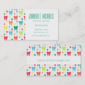 あなたの一流の|のカラフルの歯パターンを加えて下さい 名刺 (正面/裏面)