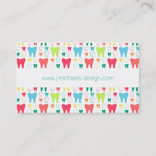 あなたの一流の|のカラフルの歯パターンを加えて下さい 名刺 (裏面)