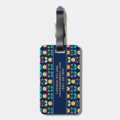 あなたの一流の|のカラフルの花柄パターンを加えて下さい ラゲッジタグ (裏面縦)