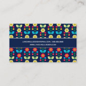 あなたの一流の|のカラフルの花柄パターンを加えて下さい 名刺 (裏面)