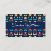 あなたの一流の|のカラフルの花柄パターンを加えて下さい 名刺 (正面)