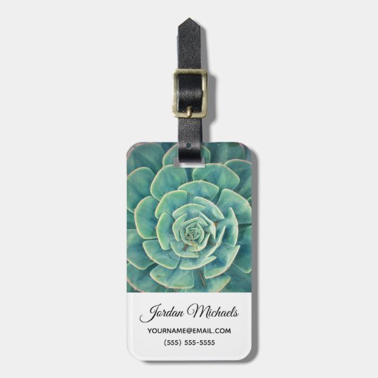 あなたの一流の|のクローズアップのSucculentを加えて下さい ラゲッジタグ (正面縦)