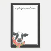 あなたの一流の|のケシの農場-花を持つ牛--を加えて下さい ポストイット (正面)