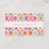 あなたの一流の|のショッキングピンクのレトロの円パターンを加えて下さい 名刺 (裏面)