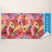 あなたの一流の|のジャングルのカエルを加えて下さい ビーチタオル (正面)