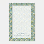 あなたの一流の|のティール(緑がかった色)及び黄色い花パターンを加えて下さい ポストイット (正面)