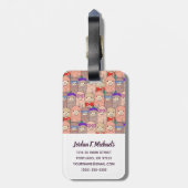 あなたの一流の|のトレンディーによって服を着せられるラマパターンを加えて下さい ラゲッジタグ (裏面縦)