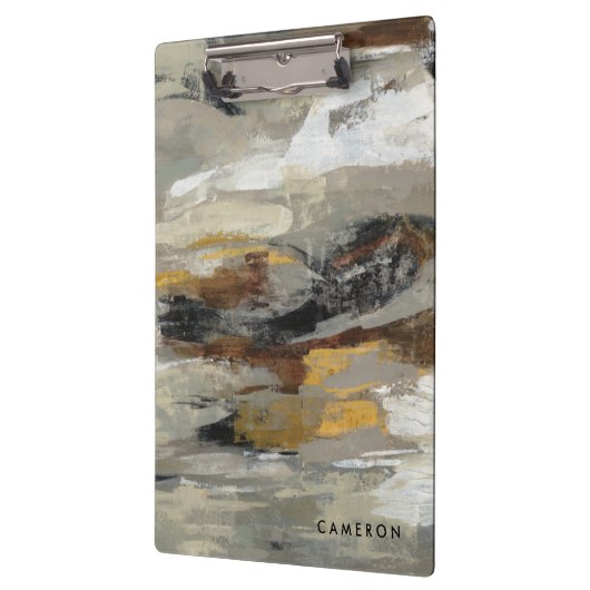 あなたの一流の|のニュートラルの抽象芸術の灰色のプリントを加えて下さい クリップボード (左)