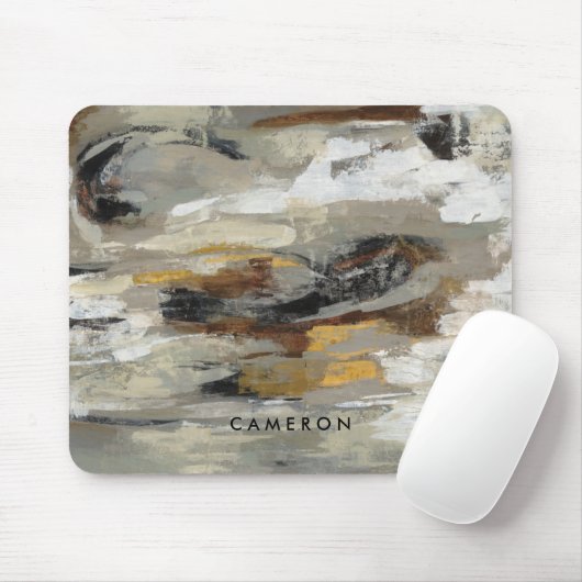 あなたの一流の|のニュートラルの抽象芸術の灰色のプリントを加えて下さい マウスパッド (マウス)