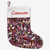 あなたの一流の|のネイルのスタジオパターンを加えて下さい スモールクリスマスストッキング (正面)