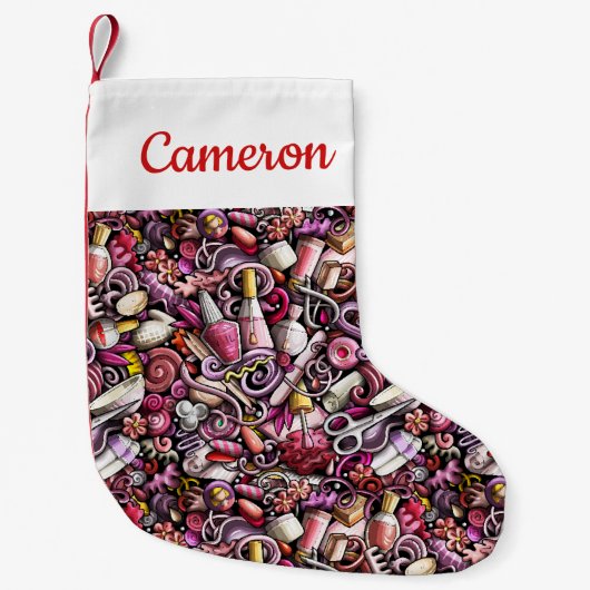 あなたの一流の|のネイルのスタジオパターンを加えて下さい スモールクリスマスストッキング (正面)