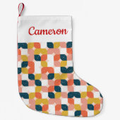 あなたの一流の|のバウハウスレトロの幾何学的なパターンを加えて下さい スモールクリスマスストッキング (正面)