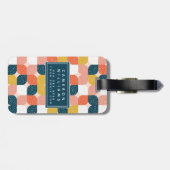 あなたの一流の|のバウハウスレトロの幾何学的なパターンを加えて下さい ラゲッジタグ (裏面横)