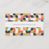 あなたの一流の|のバウハウスレトロの幾何学的なパターンを加えて下さい 名刺 (裏面)