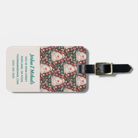 あなたの一流の|のバレンタインの怠惰パターンを加えて下さい ラゲッジタグ (正面横)