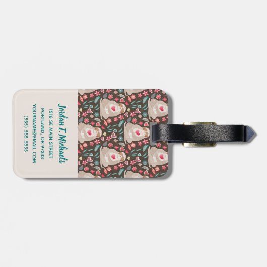 あなたの一流の|のバレンタインの怠惰パターンを加えて下さい ラゲッジタグ (裏面横)