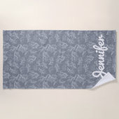 あなたの一流の|のヒップスターのスタイルの珊瑚礁を加えて下さい ビーチタオル (正面)