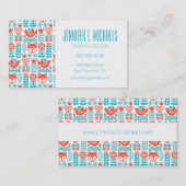 あなたの一流の|のフィンランドのキツネ及び鳥の民芸を加えて下さい 名刺 (正面/裏面)