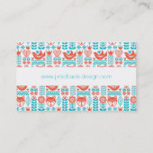 あなたの一流の|のフィンランドのキツネ及び鳥の民芸を加えて下さい 名刺 (裏面)