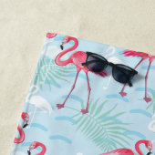 あなたの一流の|のフラミンゴパターンを加えて下さい ビーチタオル (インサイチュ)