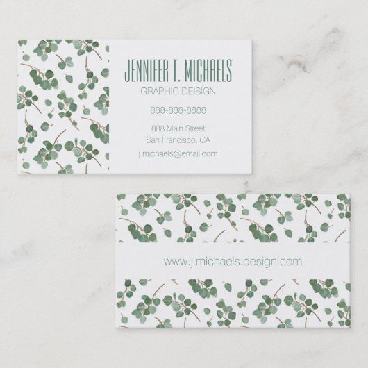 あなたの一流の|のユーカリの1ドル銀貨の木を加えて下さい 名刺 (正面/裏面)