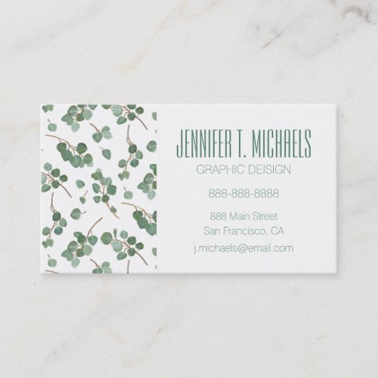 あなたの一流の|のユーカリの1ドル銀貨の木を加えて下さい 名刺 (正面)