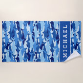 あなたの一流の|のヨシキリザメパターンを加えて下さい ビーチタオル (正面)