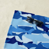 あなたの一流の|のヨシキリザメパターンを加えて下さい ビーチタオル (インサイチュ)