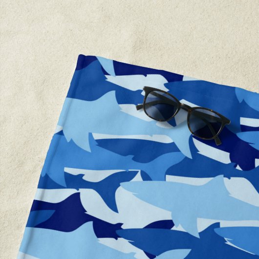 あなたの一流の|のヨシキリザメパターンを加えて下さい ビーチタオル (インサイチュ)