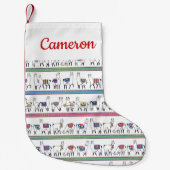 あなたの一流の|のラマのストライプパターンを加えて下さい スモールクリスマスストッキング (正面)