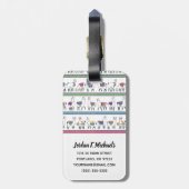 あなたの一流の|のラマのストライプパターンを加えて下さい ラゲッジタグ (裏面縦)