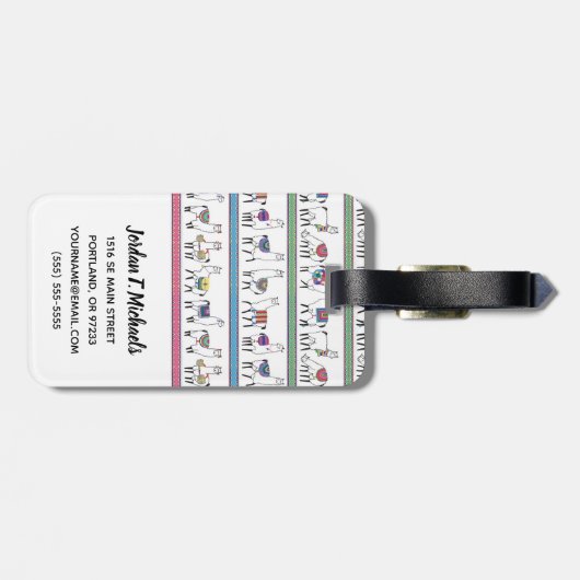 あなたの一流の|のラマのストライプパターンを加えて下さい ラゲッジタグ (裏面横)