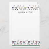 あなたの一流の|のラマのストライプパターンを加えて下さい 便箋 (正面/裏面)