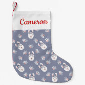 あなたの一流の|のラマ及び花模様を加えて下さい スモールクリスマスストッキング (正面)