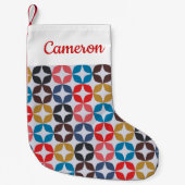 あなたの一流の|のレトロのヴィンテージの星パターンを加えて下さい スモールクリスマスストッキング (正面)