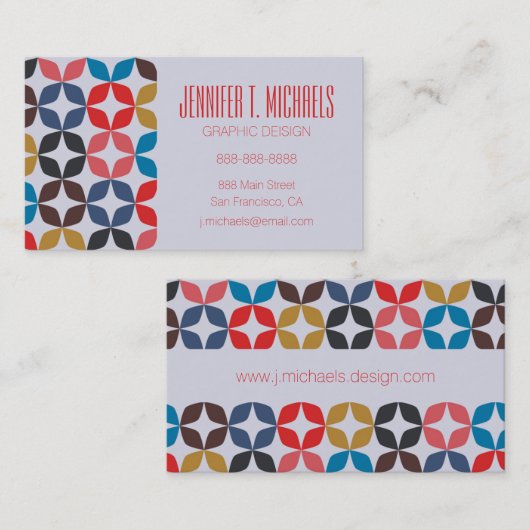 あなたの一流の|のレトロのヴィンテージの星パターンを加えて下さい 名刺 (正面/裏面)