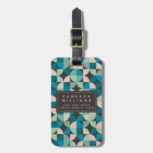 あなたの一流の|のレトロのヴィンテージの60年代パターンを加えて下さい ラゲッジタグ (正面縦)