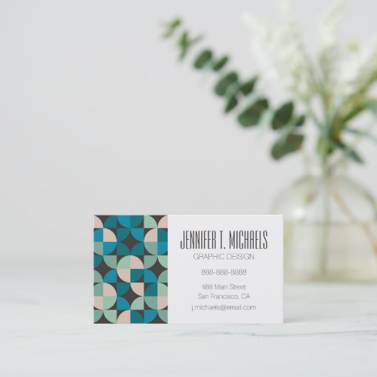 あなたの一流の|のレトロのヴィンテージの60年代パターンを加えて下さい 名刺 (スタンド正面)