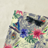 あなたの一流の|のヴィンテージのインドのスタイルのトラパターンを加えて下さい ビーチタオル (インサイチュ)