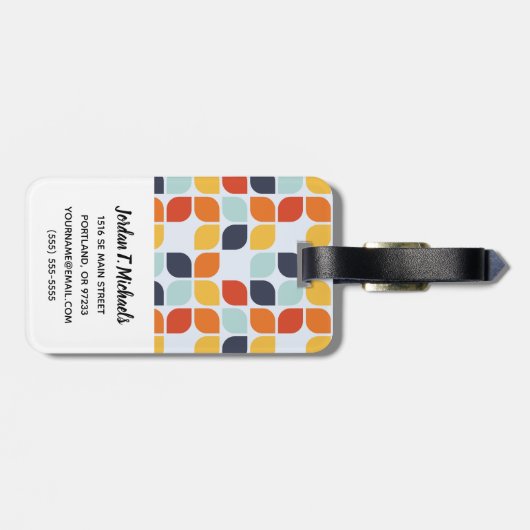 あなたの一流の|のヴィンテージ幾何学的なパターンを加えて下さい ラゲッジタグ (裏面横)