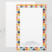 あなたの一流の|のヴィンテージ幾何学的なパターンを加えて下さい 便箋 (正面/裏面)