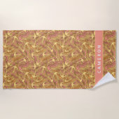 あなたの一流の|の不完全なタツノオトシゴおよびいかりの軽い音を加えて下さい ビーチタオル (正面)